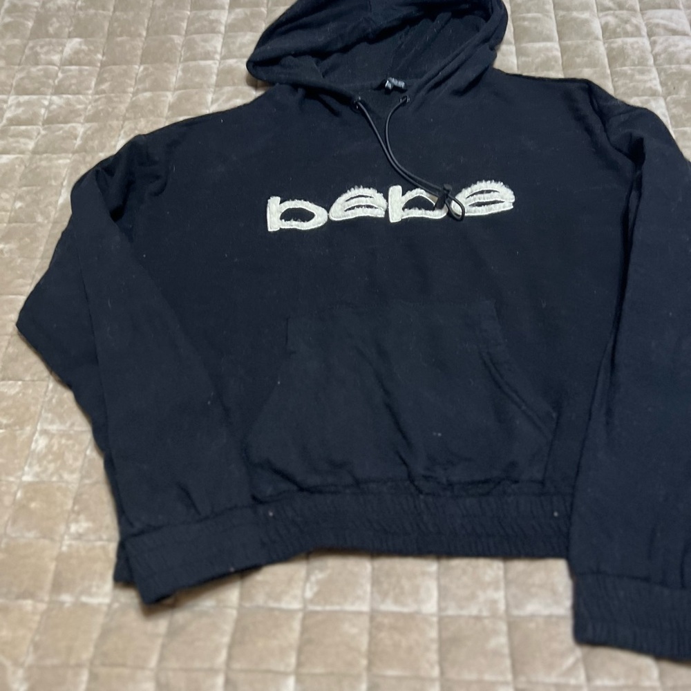 Bebe Black Pullover Sweater with Logo